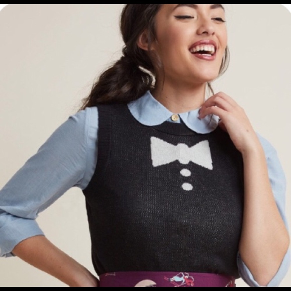 Modcloth bow tie sweater vest